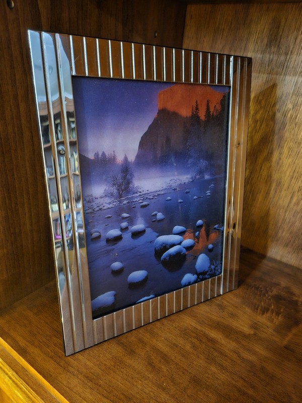 Beautiful Framed Magazine Winter Scene Yosemite Nature Print In Silver Frame