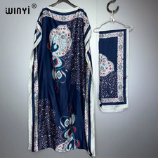 Muslim African Fashion Dress for Woman Abaya Dubai Luxury Kaftan Evening Dress E