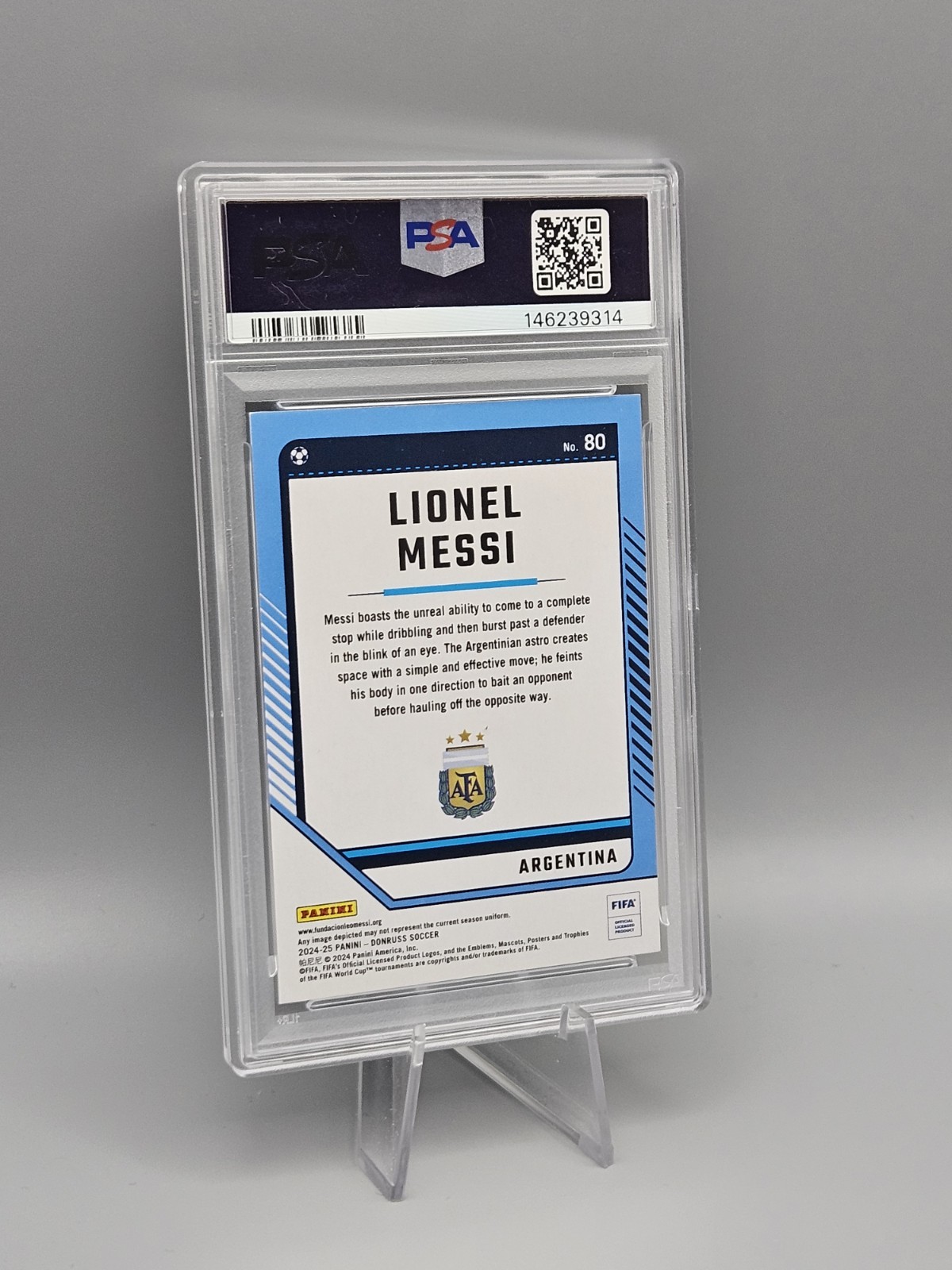 PSA 8 Lionel Messi 2024-25 Panini Donruss Fifa #80 Argentina Legend 🔥  view 5