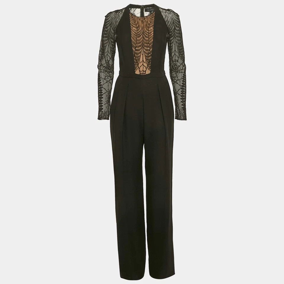 Gucci Black Lace and Crepe Sheer Jumpsuit M