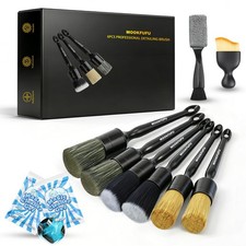 10PCS Car Detailing Brush, Ultra Soft Boars Hair Car Interior Exterior Detail...