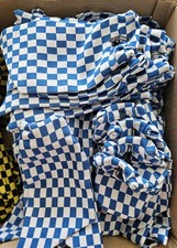 Job Lot 85x Blue White Chequered Neckerchiefs Chef Catering Scarves
