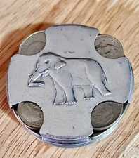 Vintage Marinello Coin Powder Compact, Rare Find