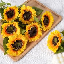 5x Large Artificial Sunflowers Bouquet Fake Silk Flowers Home Office Party Decor