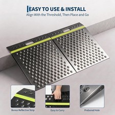 Shed Ramp Heavy-Duty 29"x24" 750 Lbs Each Anti-Slip Carbon Steel Loading Ramp