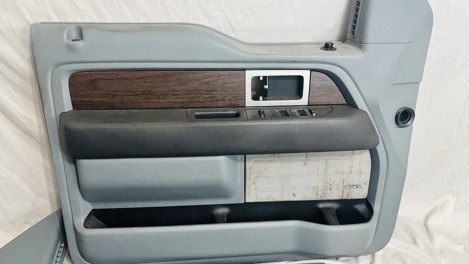 Ford F-150 2009-2014 conjunto de paneles de puertas delanteras eléctricas doble OEM madera gris Sony Foto 2 de 4