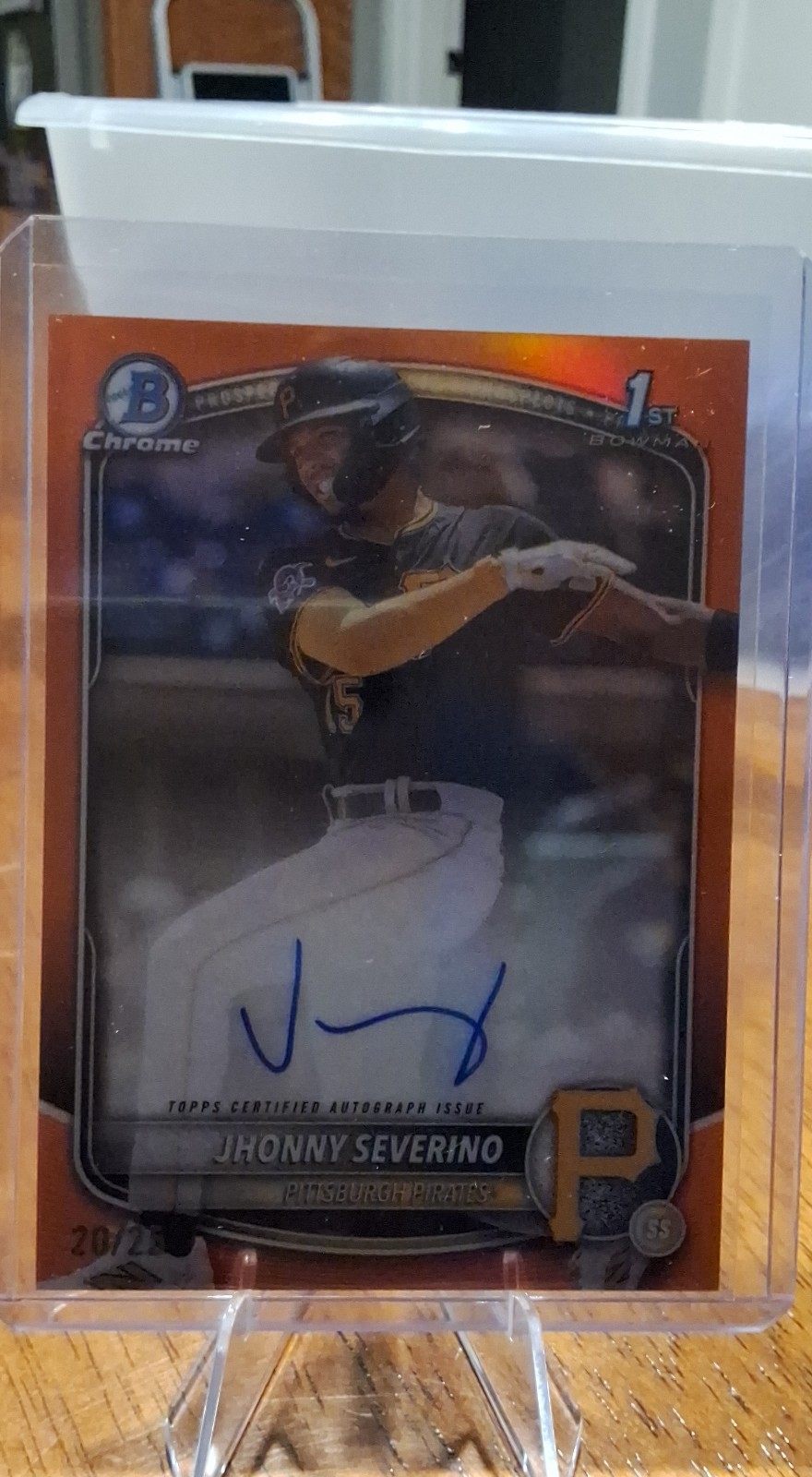 2025 Bowman Chrome - Prospect Auto Jhonny Severino #CPA-JS Orange Refractor /25