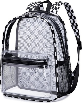 Clear Mini Backpack for Stadium Events 12x12x6 Small Transparent Backpacks Pl...