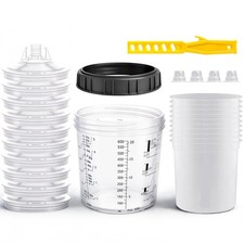 Disposable Paint Sprayer Mixing Cup Kit For Automotive Paint - 10pcs 20 Ounc...