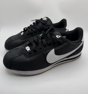 Nike Cortez TXT Sneaker Men Size 9.5 Black/White Nylon Lace-up Low Top Athletic
