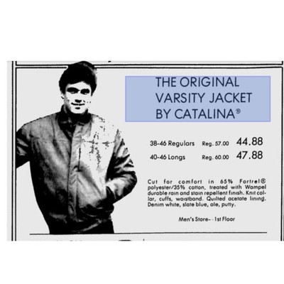 Vintage Catalina Original La Paz Varsity Jacket Blue Windbreaker 