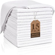 White Washcloths 15 Pack, Highly Absorbent Quick Drying Face Towels, Premium