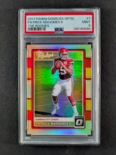 2017 Panini Donruss Optic PATRICK MAHOMES II Rookie RC Holo Prizm #7 PSA 9