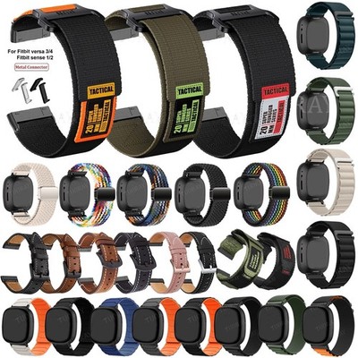 DE Für Fitbit Versa 3 4 Fitbit Sense 2 1 Edelstahl Nylon Leder Silikon Armband
