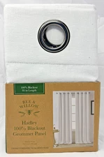 Bee and Willow White Hadley 100% Blackout Grommet Panel Curtains Brand New
