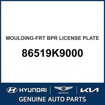 2019-2022 Hyundai Veloster N Zierleiste - FRT BPR Kennzeichen OEM Neu 86519K9000