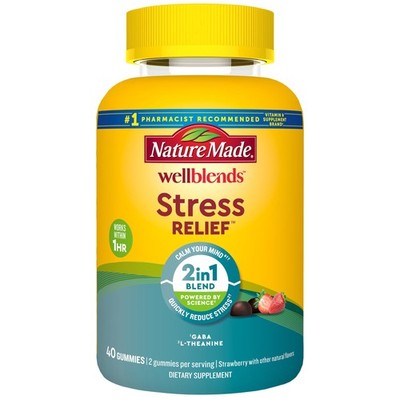 Nature Made Stress Relief Gummies L Theanine GABA 40 Count