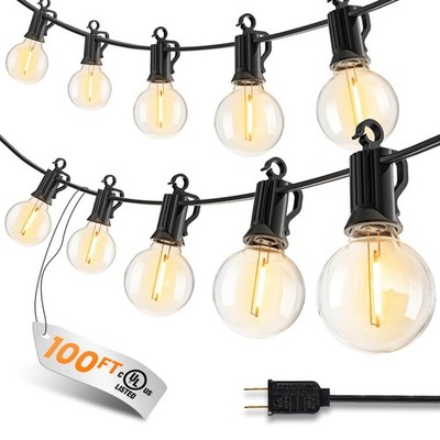 SmartDawn 109FT 100 LED G40 Outdoor String Lights Black