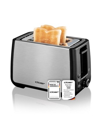 Toaster Cloer 3569 für 2 XXL Toastscheiben Check-Funktion Edelstahlgehäuse