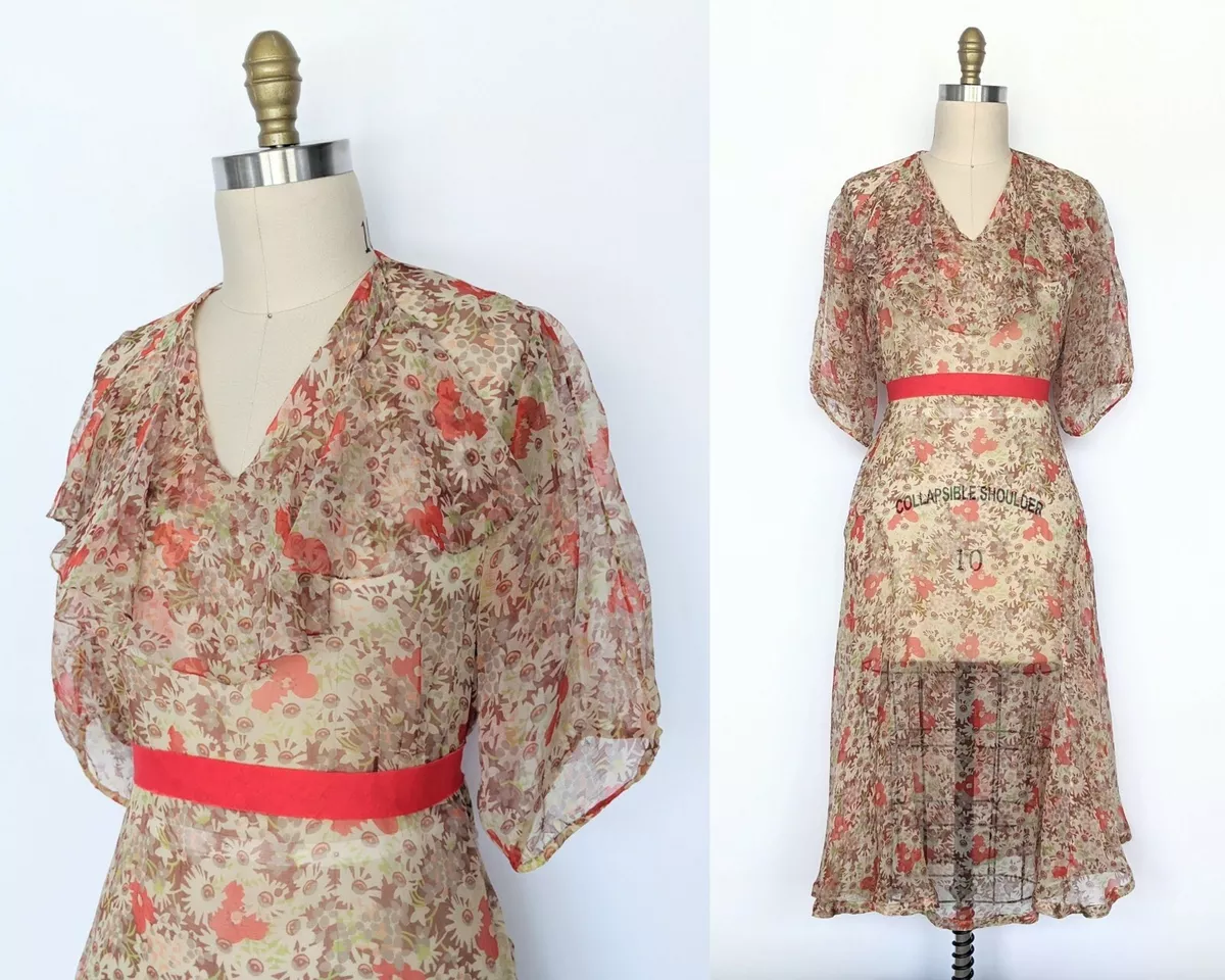 1930s deals chiffon dress