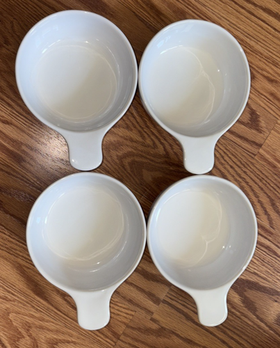 Alco Industries 4 Piece White Soup Cereal Fruit Salad Bowls with Handle - Picture 7 of 7