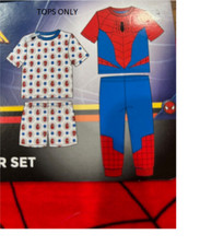 Marvel SPIDER-MAN Boy's 2-Piece Pajama TOPS ONLY Red/BLUE , 3T NWT