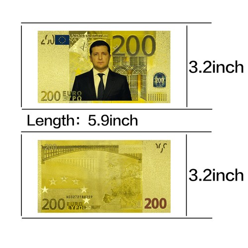 3pcs / Set Zelensky Euro Gold Foil Note Ukrainian President Paper Money with COA - Picture 12 of 12