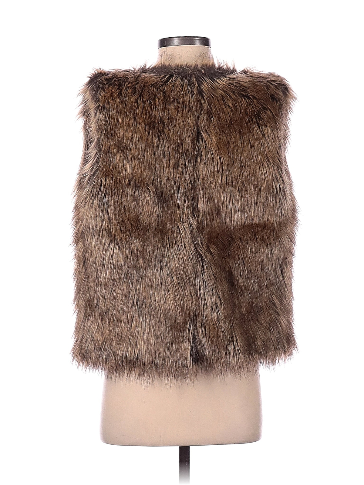 TCEC Women Brown Faux Fur Vest S eBay
