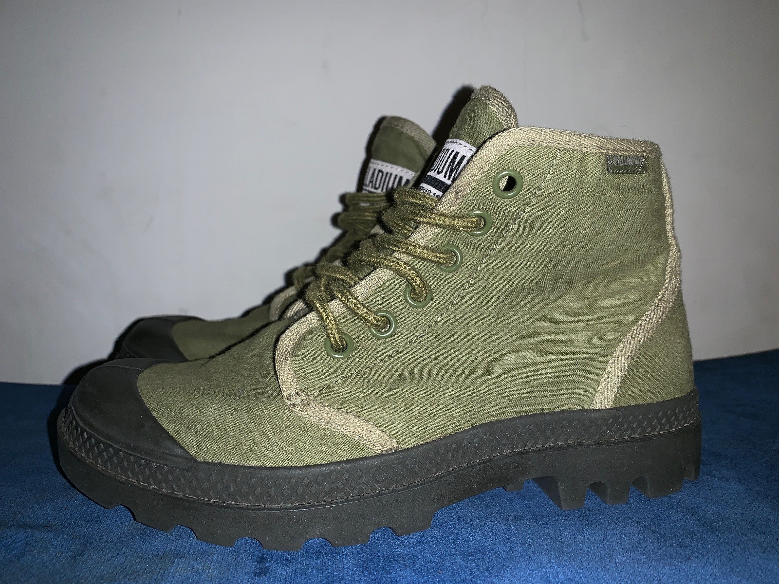 PALLADIUM Army Green Combat Boots Shoes 