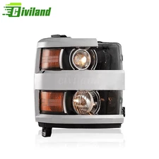 Chrome Headlight RH For 2015-2019 Chevy Silverado 2500HD 3500 HD Projector Lamp