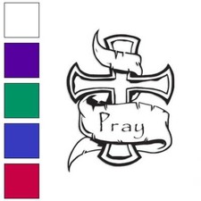Cross Pray Christian, Vinyl Decal Sticker, Multiple Colors  Sizes 829