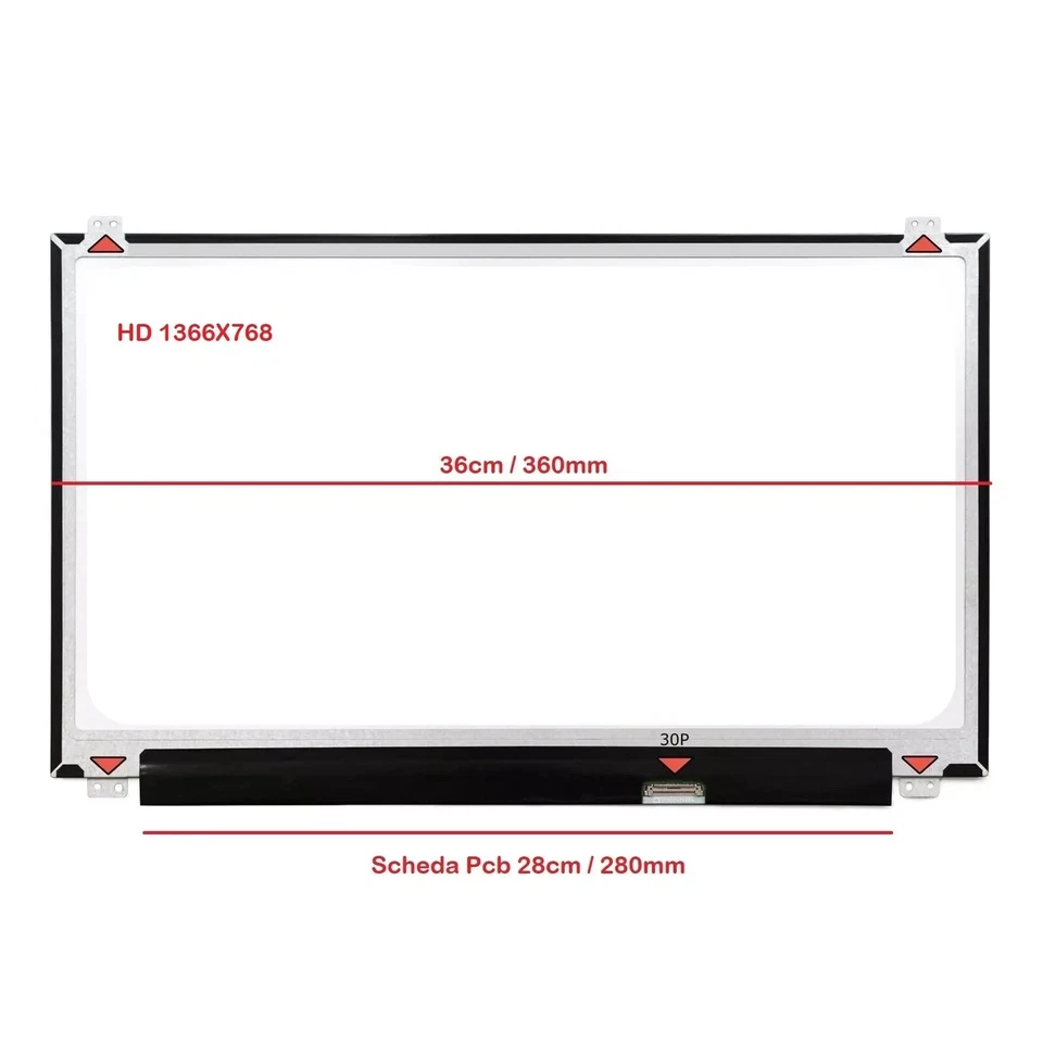 LCD LED 15,6" per LENOVO IDEAPAD 320-15AST Schermo monitor display video 30pin - Immagine 2 di 2