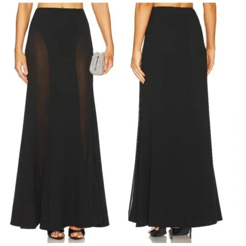 Maxi Falda NBD Revolve Para Mujer Talla M Negra Giselle Panel Transparente Línea A - Imagen 12 de 12