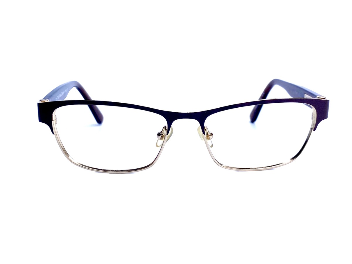 New Calvin Klein Women\'s Dark Brown and Gold Cat Eyeglasses Frames CK Eyeglasses 23541 008 Black/Brown at Amazon Women main image 3