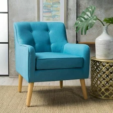Fontinella Mid-Century Modern Fabric Tufted Arm Chair