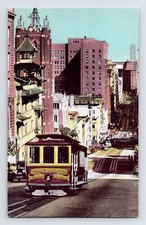 Postcard California San Francisco CA Street CAble CAr 1950s Unposted Chrome