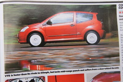 Original 2004 Autocar extracted magazine road test No: 4664 CITROEN C2 VTS