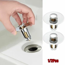 1/2x Universal Wash Basin Core Bounce Drain Filter Pop Up Bathroom Sink Stopper