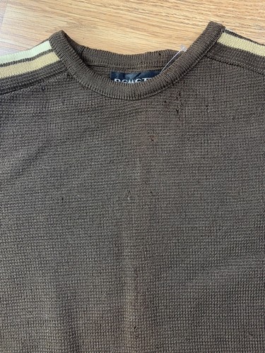 Vintage DEMETRE Sweater Men’s Small Striped 100% Pure Virgin Wool Ski Crewneck - Picture 2 of 17