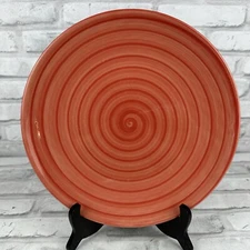 Tabletops Unlimited Swirl 10 3/4" Red Dinner Plate Hand Painted Stoneware