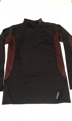 reebok men's cold weather compression mock neck long sleeve shirt