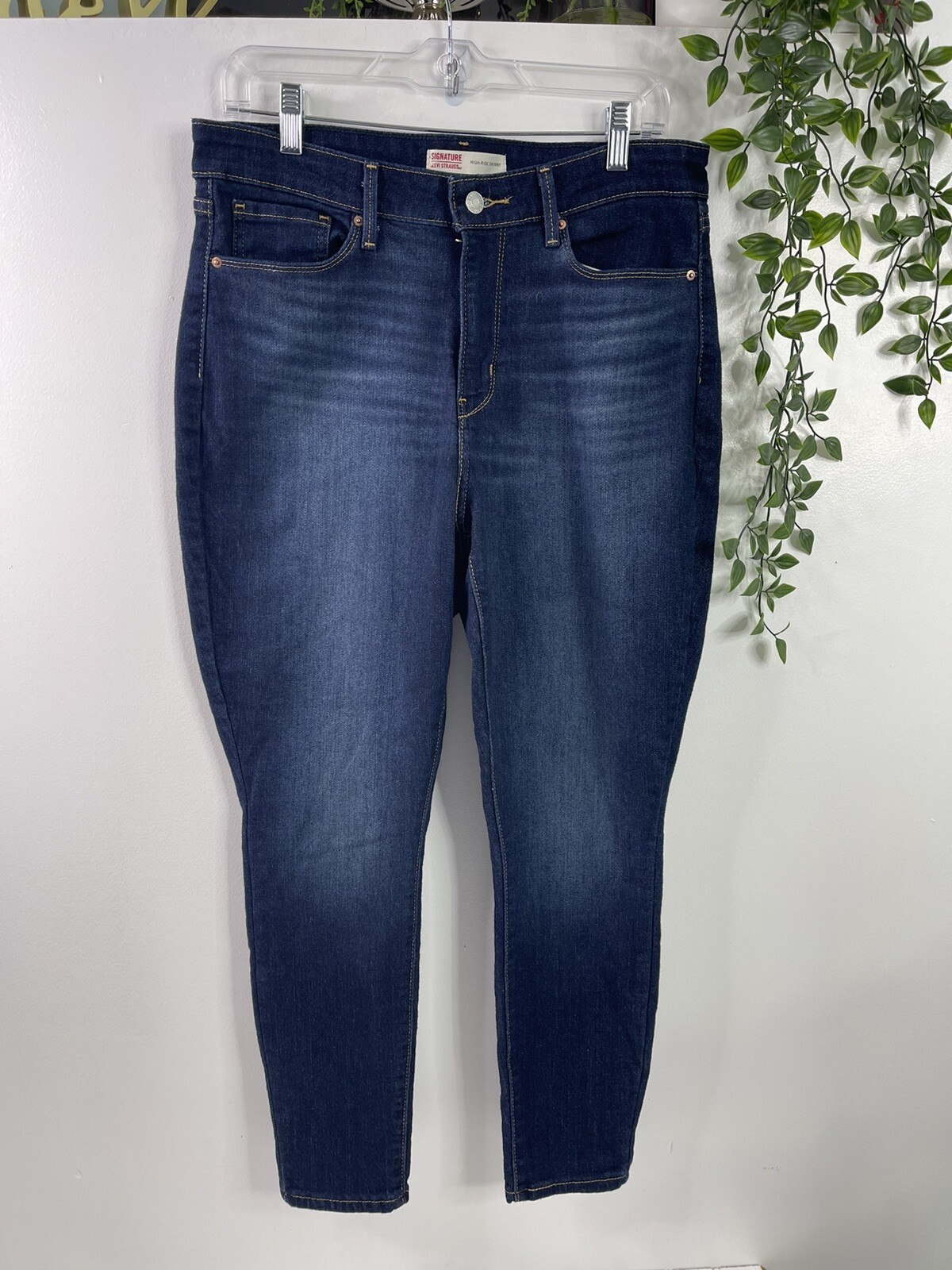 Jeans Earl Femme Coupe Skinny Taille Haute - Bleu Stretch - Taille 10