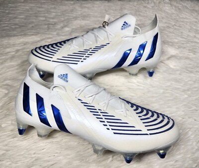 Adidas Predator Edge.1 LS Diamond Edge White/ Blue Soccer Men sz 7