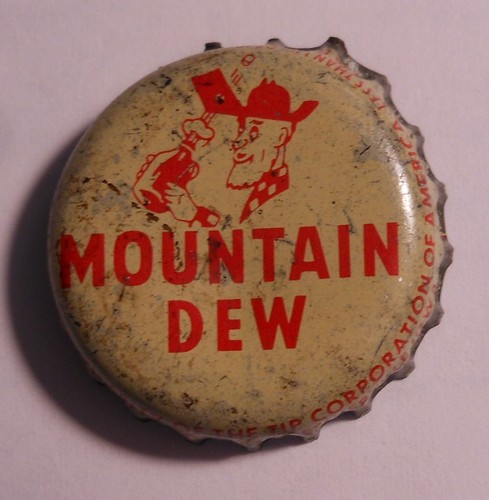 Vintage Mountain Dew ..cork..used..SODA BOTTLE CAP #3