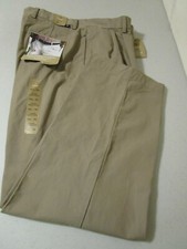 34 X 30 Chino Pants Mens Chaps True American Double Pleated Straight Leg New