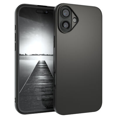 Für Apple iPhone 16 Plus Hülle Silikon Cover Schutz Tasche Slim Matt Schwarz