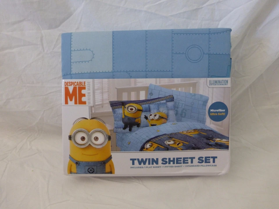 Juego de sábanas dobles Despicable Me Minion Made 3 piezas nuevo en paquete Foto 3 de 4