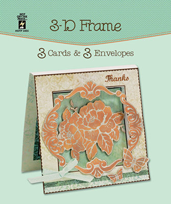 3D FRAME DIE-CUT CARDS & ENVELOPES-Greeting Card-Paper Craft-Blank Templates