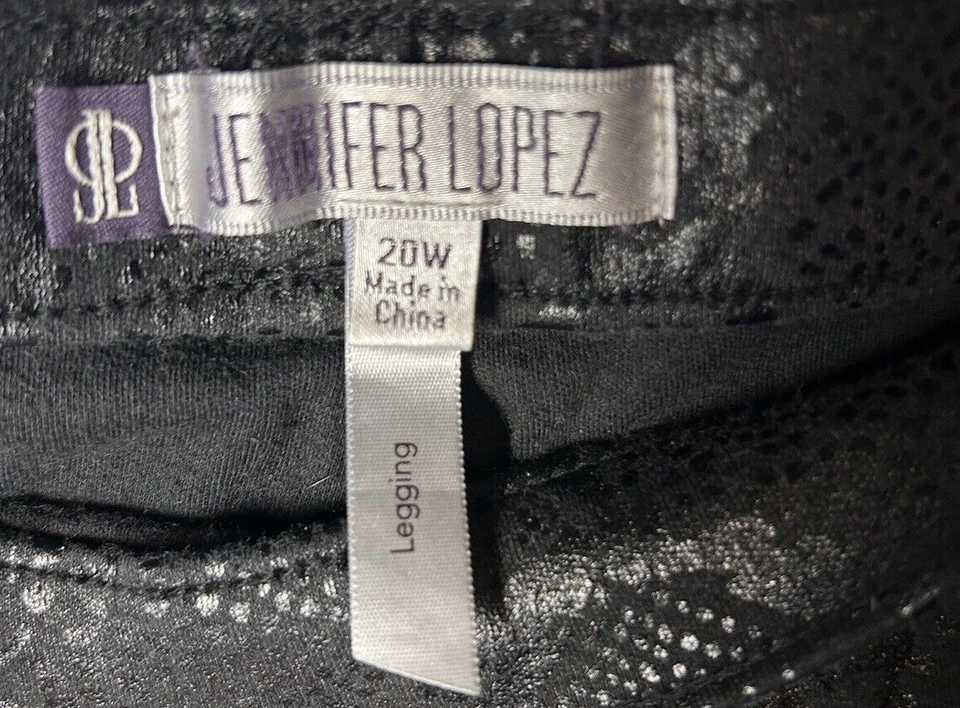 Leggings JENNIFER LOPEZ Talla 20W Negro Piel de Serpiente Estampado, Algodón/Poliéster Foto 2 de 4