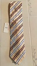 NWT Men's Ermenegildo Zegna Silk/Cotton Tan Brown Blue White Made in Italy